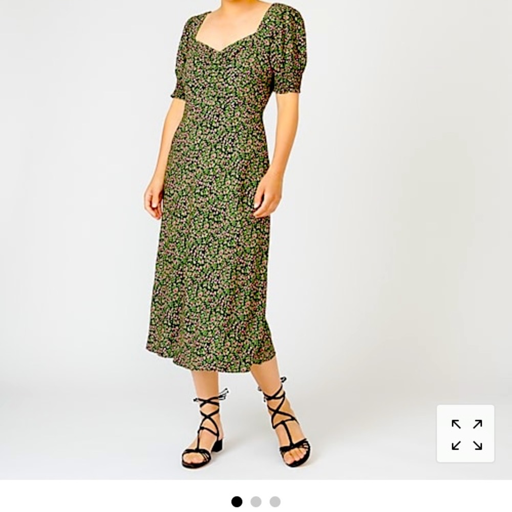 NWT Smocked-sleeve J. Crew midi dress